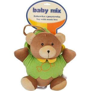 Dětská plyšová hračka s hracím strojkem Baby Mix medvídek zelený