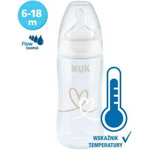 Kojenecká láhev NUK FC+Temperature Control 300 ml BOX-Flow Control savička beige