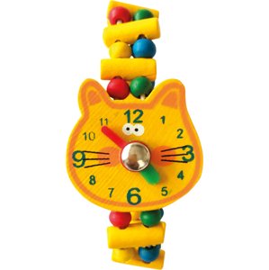 Bino Dřevěné hodinky Kočka