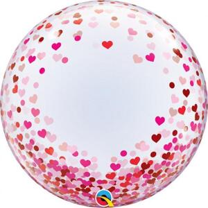 Qualatex Fóliový balónek 24" QL Bubble Deco "Hearts