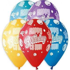 Premium Helium Happy Birthday To You! Balónky, 13 palců/ 5 ks. KK