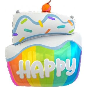 Godan / balloons Fóliový balónek HAPPY Cake, 60x50 cm KK