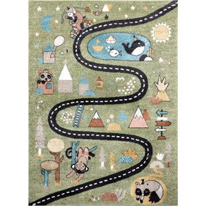 Dywany Łuszczów Dětský kusový koberec Fun Route Street animals green Rozměry koberců: 120x170