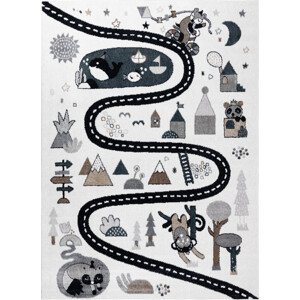 Dywany Łuszczów Dětský kusový koberec Fun Route Street animals cream Rozměry koberců: 80x150