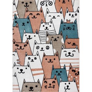 Dywany Łuszczów Dětský kusový koberec Fun Gatti Cats pink Rozměry koberců: 80x150