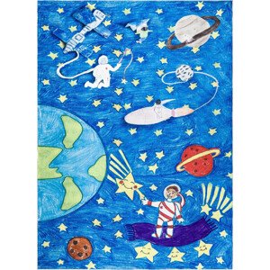 Dywany Łuszczów Dětský kusový koberec Bambino 2265 Rocket Space blue Rozměry koberců: 80x150