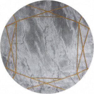 Dywany Łuszczów Kusový koberec Emerald 1022 grey and gold kruh Rozměry koberců: 120x120 (průměr) kruh