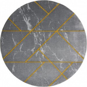 Dywany Łuszczów Kusový koberec Emerald geometric 1012 grey and gold kruh Rozměry koberců: 120x120 (průměr) kruh