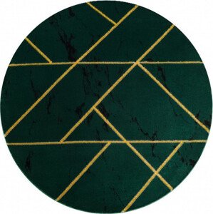 Dywany Łuszczów Kusový koberec Emerald geometric 1012 green and gold kruh Rozměry koberců: 120x120 (průměr) kruh