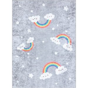 Dywany Łuszczów Dětský kusový koberec Junior 52063.801 Rainbow grey Rozměry koberců: 80x150