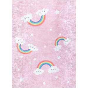 Dywany Łuszczów Dětský kusový koberec Junior 52063.802 Rainbow pink Rozměry koberců: 80x150
