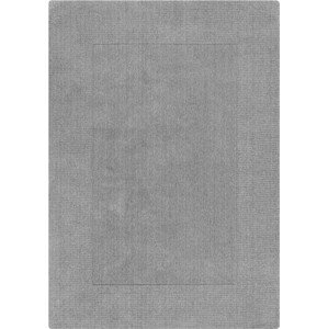 Flair Rugs koberce Kusový ručně tkaný koberec Tuscany Textured Wool Border Grey Marl Rozměry koberců: 120x170