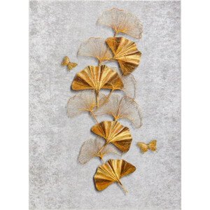 Dywany Łuszczów Kusový koberec Miro 51969.802 Butterflies grey / gold Rozměry koberců: 80x150