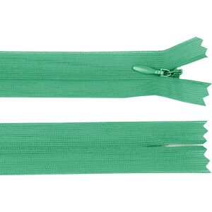 Spirálový zip skrytý šíře 3 mm délka 35 cm dederon Varianta: 256 zelená smaragdová světlá, Balení: 1 ks
