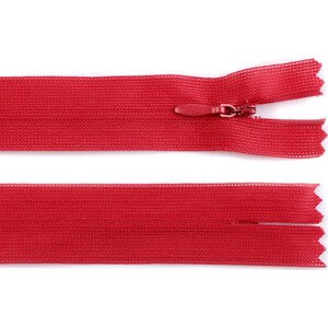 Spirálový zip skrytý šíře 3 mm délka 40 cm dederon Varianta: 148 červená, Balení: 1 ks