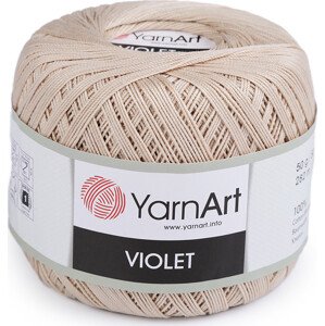Bavlněná příze háčkovací Violet 50 g Varianta: 3 (4660) béžová světlá, Balení: 1 ks