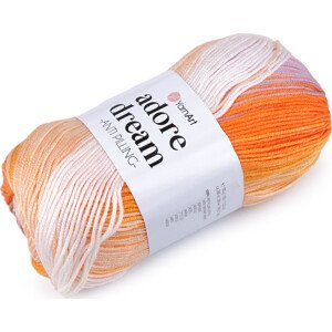 Pletací příze Adore Dream 100 g Varianta: 3 (1053) oranžová, Balení: 1 ks