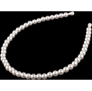 Perlová čelenka do vlasů Varianta: 1 (Ø8 mm) perlová, Balení: 20 ks