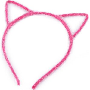 Chlupatá čelenka do vlasů kočka Varianta: 2 pink, Balení: 1 ks