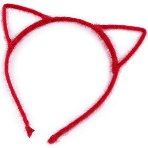 Chlupatá čelenka do vlasů kočka Varianta: 3 červená, Balení: 1 ks