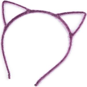 Chlupatá čelenka do vlasů kočka Varianta: 4 fialová, Balení: 1 ks