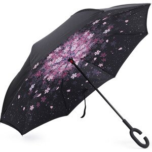 Obrácený deštník dvouvrstvý Varianta: 11 fialovorůžová květy, Balení: 1 ks