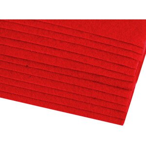 Látková dekorativní plsť / filc soft 30x30 cm Varianta: 2 červená jahoda, Balení: 12 ks