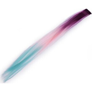 Pramen vlasů s clip-in hřebínkem Varianta: 5 fialová tyrkys, Balení: 1 ks