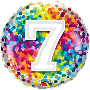 Qualatex Fóliový balónek 18" QL RND Rainbow konfety 7