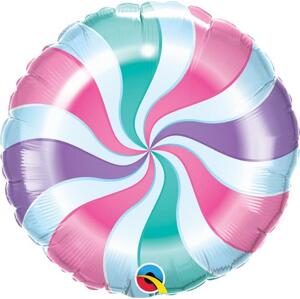Qualatex 18" fóliový balónek QL RND Candy Pastel Swirl