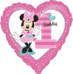 Amscan Fóliový balónek 18" HRT - "Minnie Mouse 1st Birthday