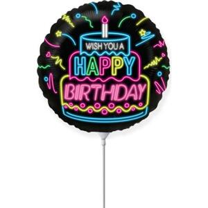 Flexmetal Fóliový balónek 14" FX - "Happy Birthday" NEON