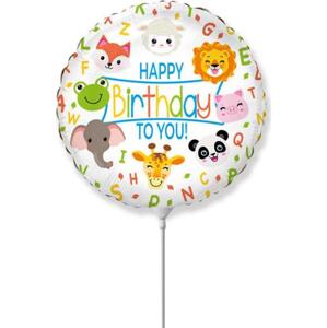 Flexmetal 14" fóliový balónek FX - zvířátko "Happy Birthday".