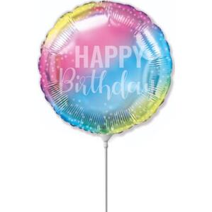 Flexmetal Fóliový balónek 14" FX - "Happy Birthday" (pastelový gradient)