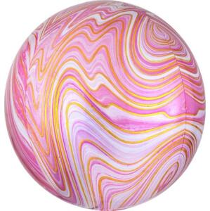 Amscan Fóliový balónek ORBZ Marblez - růžová koule