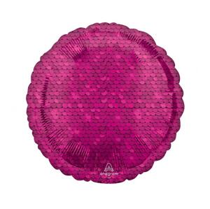 Amscan 18palcový fóliový balónek s jasně růžovými flitry, balený