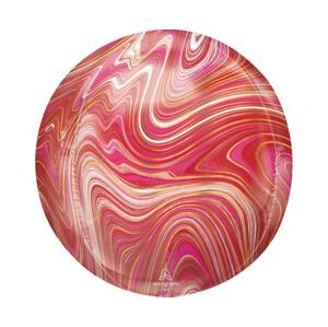 Amscan Fóliový balónek ORBZ - Sphere Orbz Marblez Red & Pink, balený