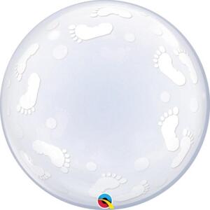 Qualatex Fóliový balónek 22" QL Bubble Deco "Baby Footprints