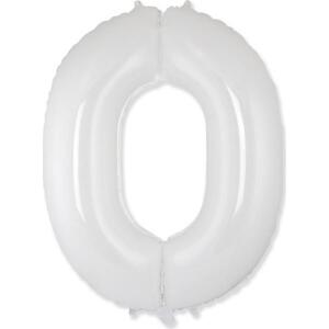 Flexmetal Fóliový balónek FX - "Číslo 0" bílý, 85 cm KK