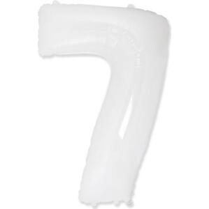 Flexmetal Fóliový balónek FX - "Číslo 7" bílý, 85 cm KK