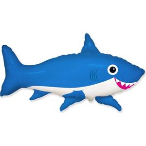 Flexmetal 24palcový fóliový balónek FX - Usmívající se žralok, modrý