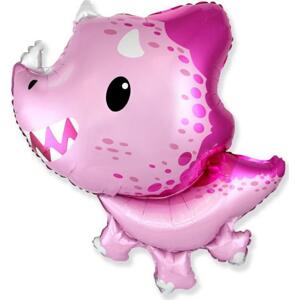 Flexmetal Fóliový balónek 24" FX - Baby Triceratops (růžový) KK