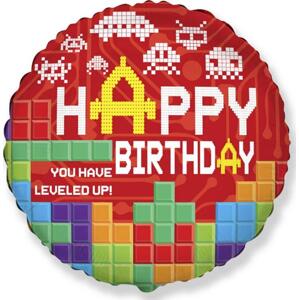 Flexmetal Fóliový balónek 18 palců FX - Happy Birthday - BRICKS, baleno
