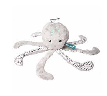 Hencz Toys Edukační hračka šustík Chobotnice - minky šedá