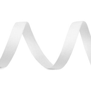 Bavlněná stuha / plátnovka šíře 10 mm Varianta: 1 bílá, Balení: 1 m