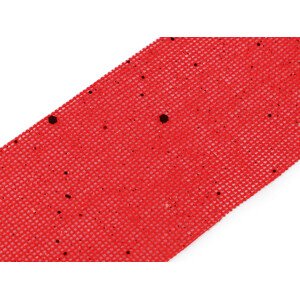 Vánoční stuha metráž imitace juty s glitry šíře 60 mm Varianta: červená, Balení: 1 m