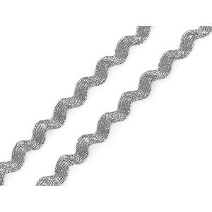 Prýmek / hadovka s lurexem šíře 5 mm Varianta: 1 stříbrná, Balení: 13.5 m