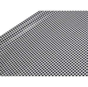 Ubrusovina PVC bez textilního podkladu Varianta: 5 bílo-černá káro, Balení: 1 m