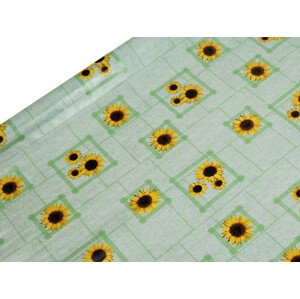 Ubrusovina PVC bez textilního podkladu Varianta: 6 zelená pastel sv slunečnice, Balení: 1 m