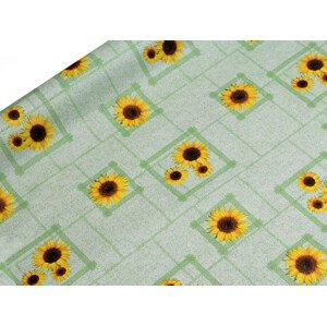 Ubrusovina PVC s textilním podkladem Varianta: 1 zelená past.sv. slunečnice, Balení: 1 m